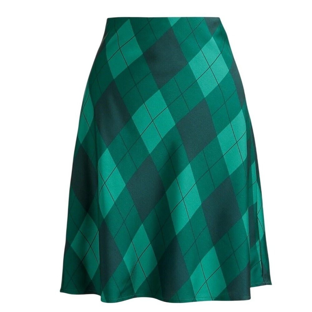 J.Crew Mini Bias-Cut Slip Skirt Size 3X Dark Green Elastic Waist Acadamia NWT